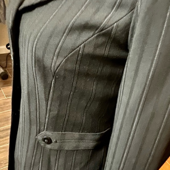 Semantiks Womens Jacket Size 2 Black Striped Blazer Long Sleeve Polyester - Picture 4 of 5